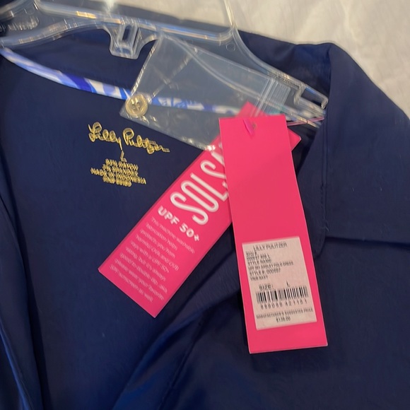 Lilly Pulitzer navy cotton long sleeve light weight dress - Picture 4 of 4
